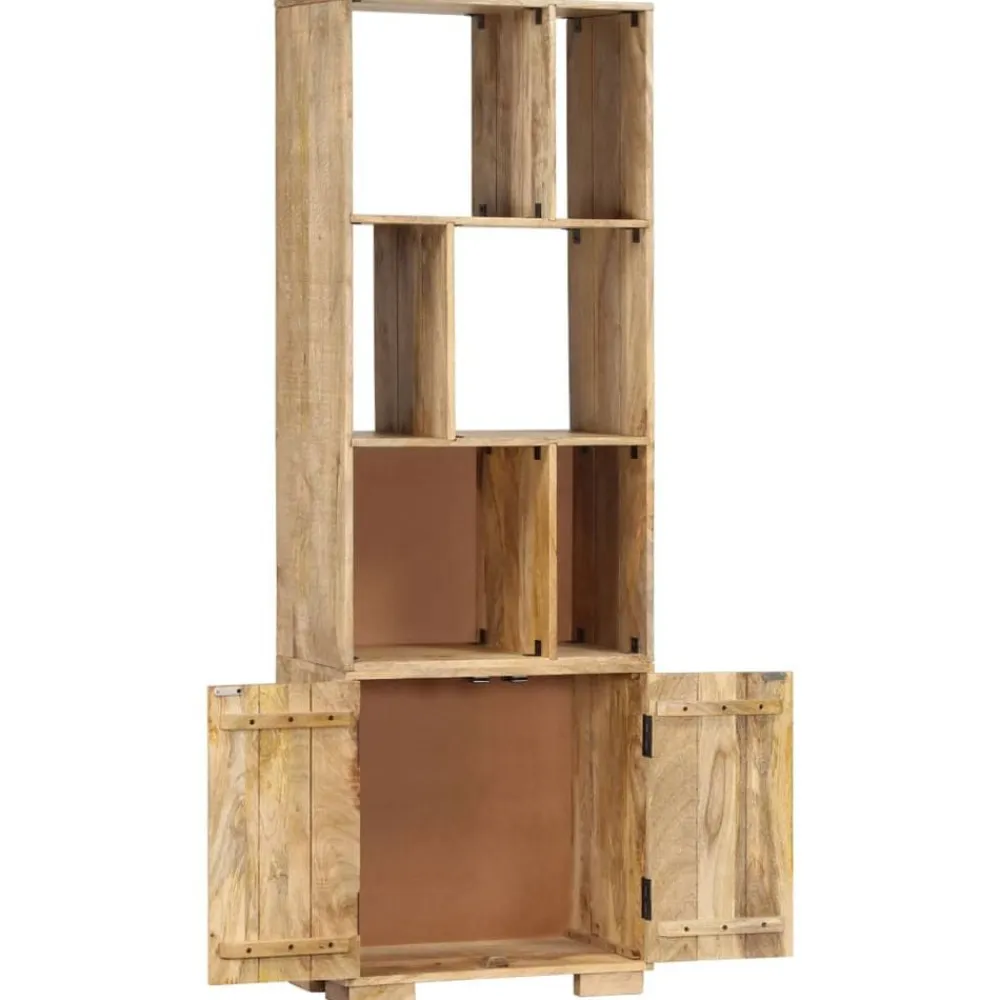 vidaXL Estantería madera maciza de mango 60x35x180 cm Marrón Outlet