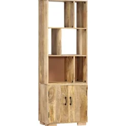 vidaXL Estantería madera maciza de mango 60x35x180 cm Marrón Outlet