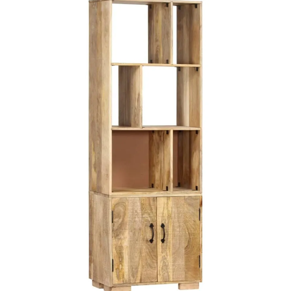 vidaXL Estantería madera maciza de mango 60x35x180 cm Marrón Outlet