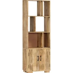 vidaXL Estantería madera maciza de mango 60x35x180 cm Marrón Outlet