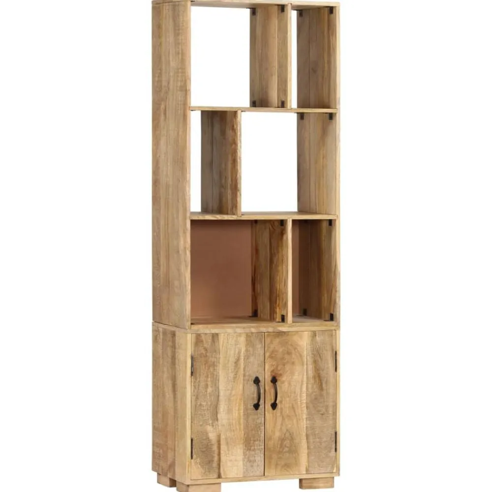 vidaXL Estantería madera maciza de mango 60x35x180 cm Marrón Outlet