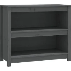 vidaXL Estantería madera maciza de pino 80x35x68 cm Gris Online