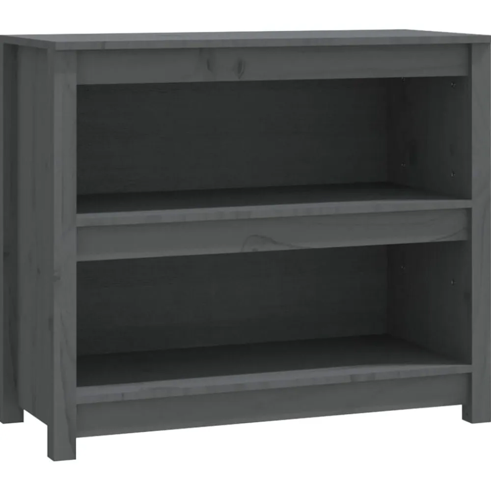vidaXL Estantería madera maciza de pino 80x35x68 cm Gris Online