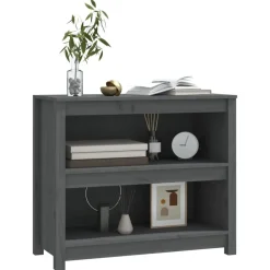 vidaXL Estantería madera maciza de pino 80x35x68 cm Gris Online