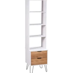 vidaXL Estantería New York madera maciza de pino blanca y madera clara madera blanca y clara New