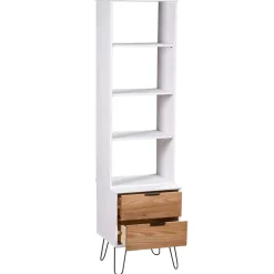 vidaXL Estantería New York madera maciza de pino blanca y madera clara madera blanca y clara New