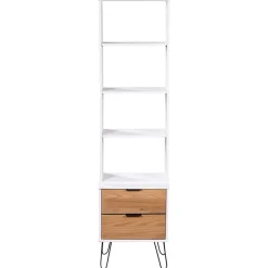 vidaXL Estantería New York madera maciza de pino blanca y madera clara madera blanca y clara New