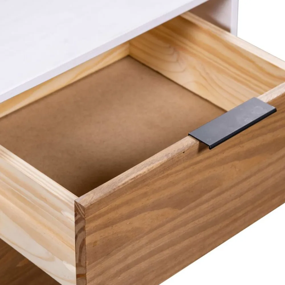 vidaXL Estantería New York madera maciza de pino blanca y madera clara madera blanca y clara New