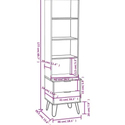 vidaXL Estantería New York madera maciza de pino blanca y madera clara madera blanca y clara New