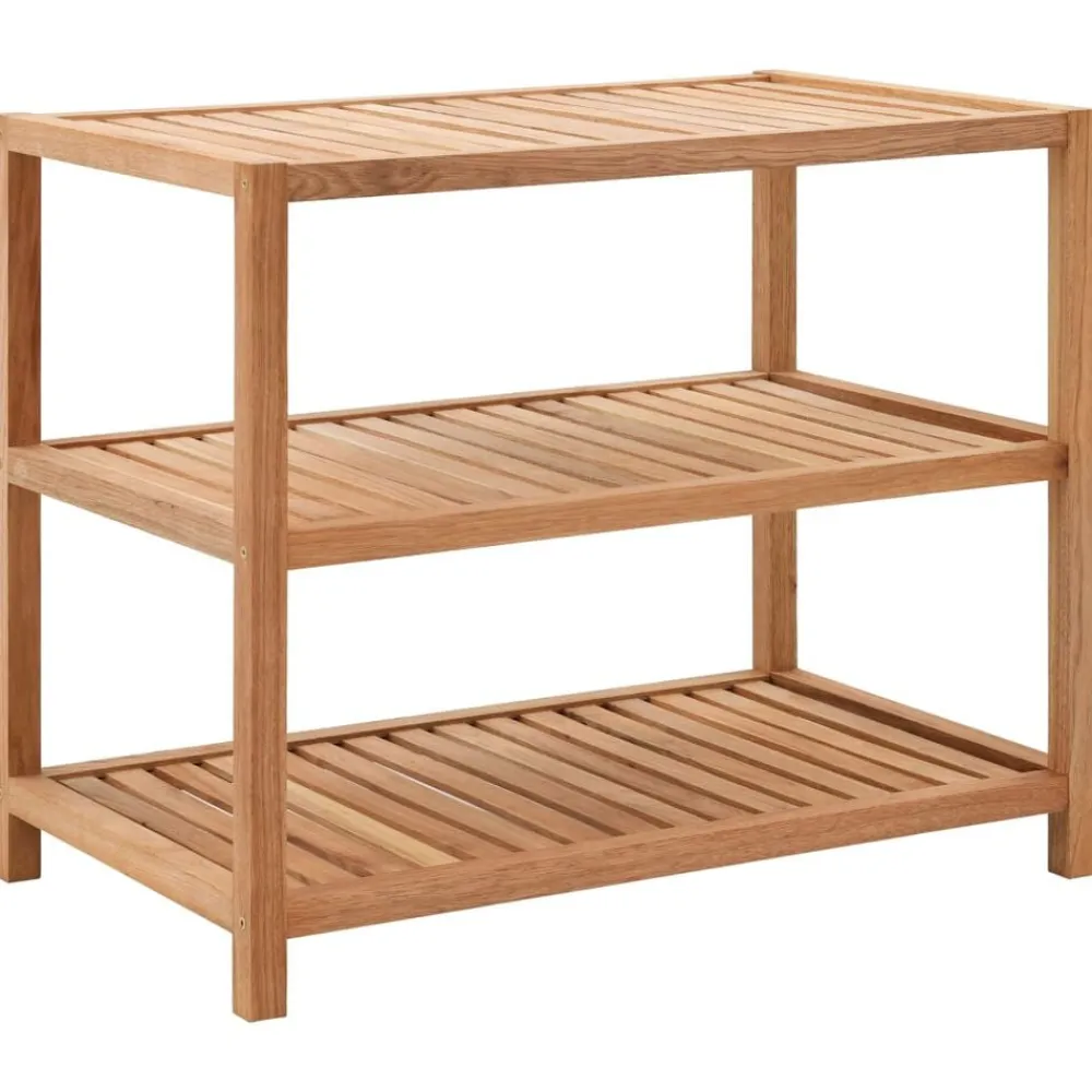 vidaXL Estantería para baño madera maciza de nogal 65x40x55 cm Clearance