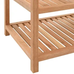 vidaXL Estantería para baño madera maciza de nogal 65x40x55 cm Clearance