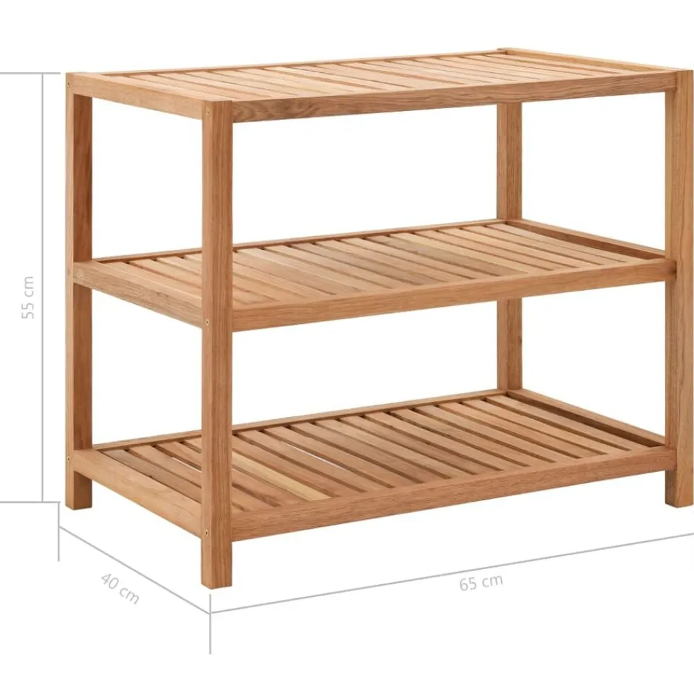 vidaXL Estantería para baño madera maciza de nogal 65x40x55 cm Clearance