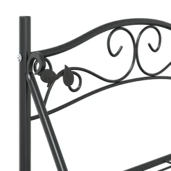 vidaXL Jardín-Estantería para flores acero negro 56x30x96 cm