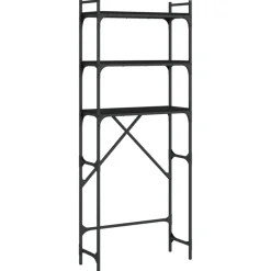 vidaXL Estantería para lavadora madera ingeniería negra 67x25x163 cm Negro Discount