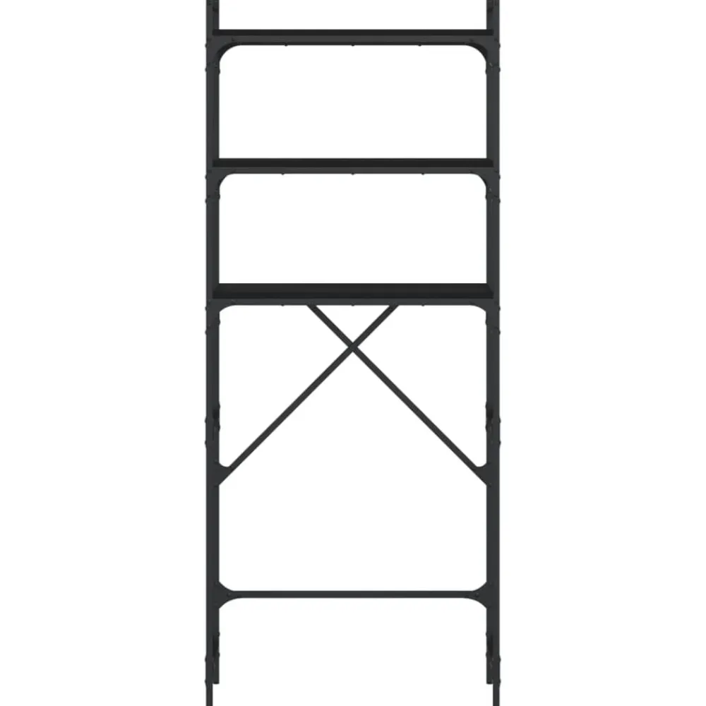 vidaXL Estantería para lavadora madera ingeniería negra 67x25x163 cm Negro Discount