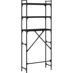 vidaXL Estantería para lavadora madera ingeniería negra 67x25x163 cm Negro Discount