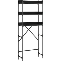 vidaXL Estantería para lavadora madera ingeniería negra 67x25x163 cm Negro
