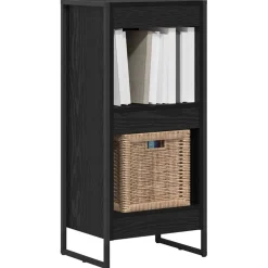 vidaXL Estantería para libros 80 x 30 x 155 cm Roble negro New