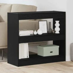 vidaXL Estantería para libros 2 pcs 80 x 30 x 72 cm Roble negro Discount