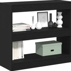 vidaXL Estantería para libros 2 pcs 80 x 30 x 72 cm Roble negro Discount