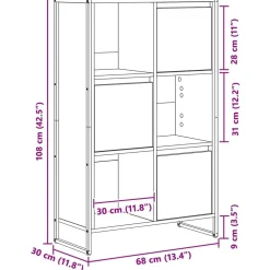 vidaXL Estantería para libros 68 x 30 x 108.5 cm Roble negro Online