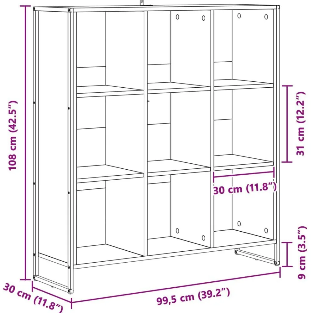 vidaXL Estantería para libros 99,5 x 30 x 108,5 cm Roble negro Sale