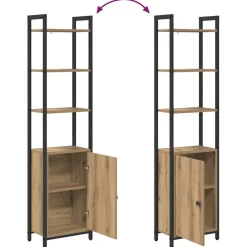 vidaXL Estanterías-Estantería para libros Roble artesanal 40 x 24 x 161 cm