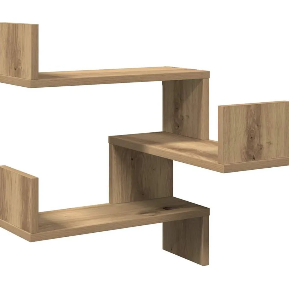 vidaXL Estantería pared de esquina madera 40x40x49,5 cm Roble artisan New