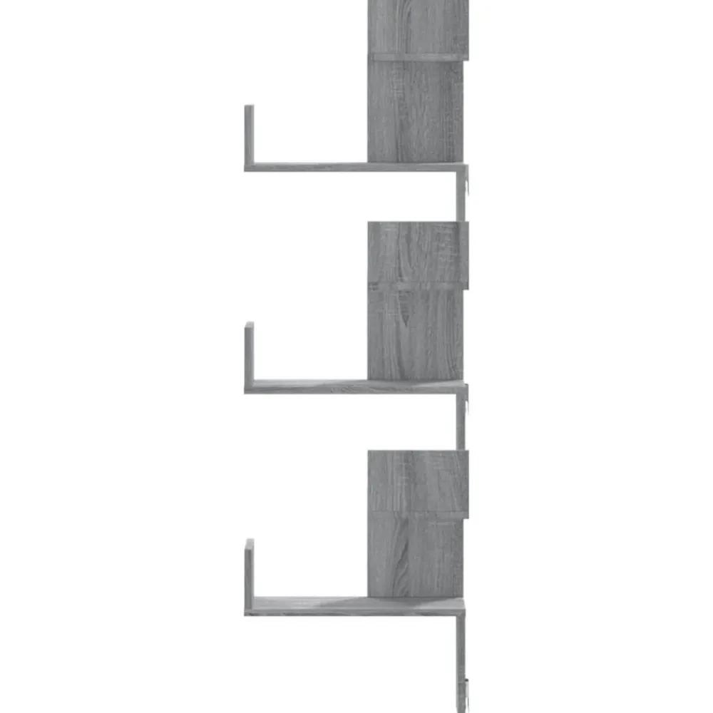 vidaXL Estantería pared de esquina madera 45x45x147 cm Gris sonoma