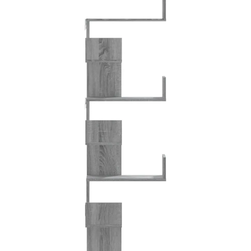 vidaXL Estantería pared de esquina madera 45x45x147 cm Gris sonoma