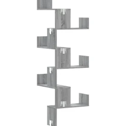 vidaXL Estantería pared de esquina madera 45x45x147 cm Gris sonoma