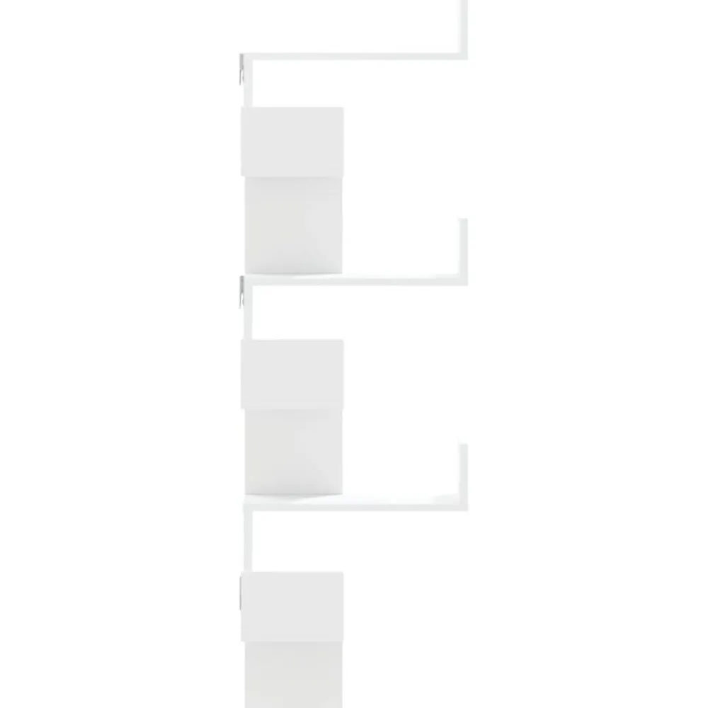 vidaXL Estantería pared esquina madera ingeniería 45x45x147 cm Blanco Outlet