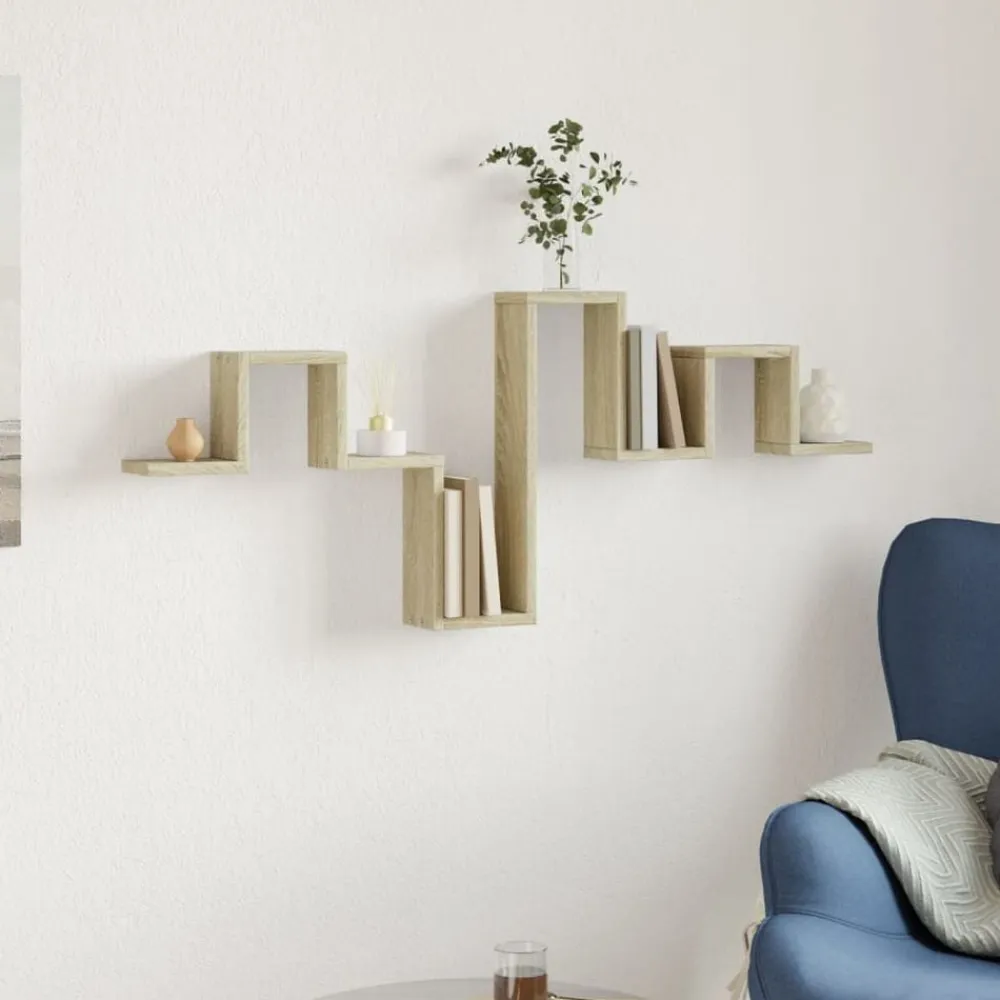 vidaXL Estantería pared madera ingeniería 104,5x10x43 cm Roble Sonoma Outlet