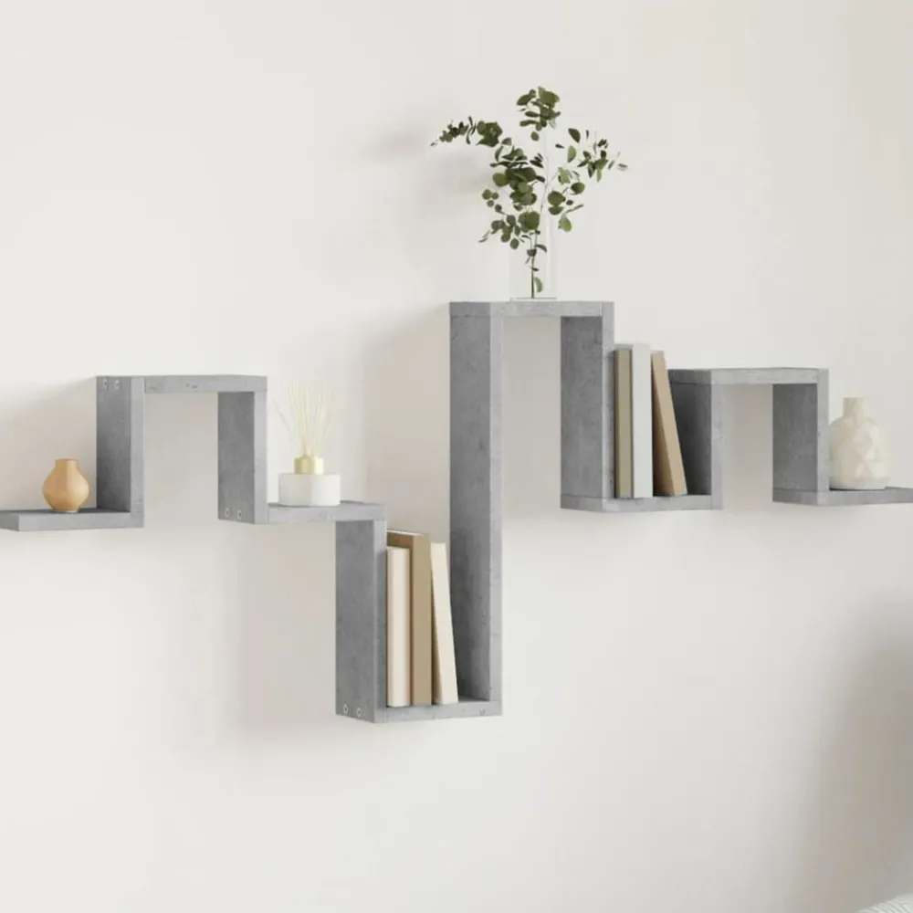 vidaXL Estantería pared madera ingeniería gris hormigón 104,5x10x43 cm Gris hormigón Sale