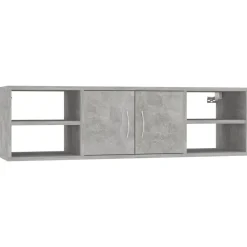 vidaXL Estantería pared madera contrachapada gris hormigón 102x30x29cm Gris hormigón Sale