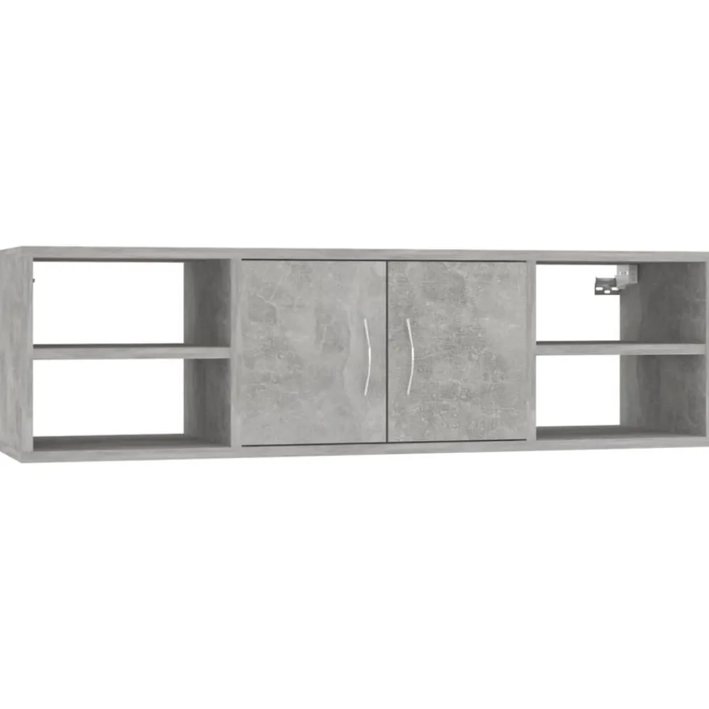 vidaXL Estantería pared madera contrachapada gris hormigón 102x30x29cm Gris hormigón Sale