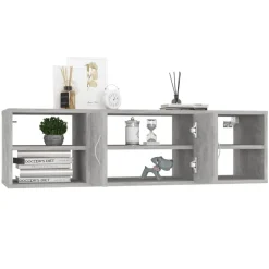 vidaXL Estantería pared madera contrachapada gris hormigón 102x30x29cm Gris hormigón Sale