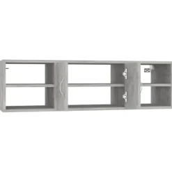 vidaXL Estantería pared madera contrachapada gris hormigón 102x30x29cm Gris hormigón Sale