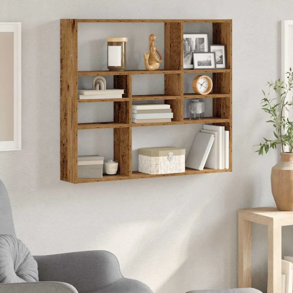 vidaXL Estanterías-Estantería pared madera contrachapada 90x16x78cm