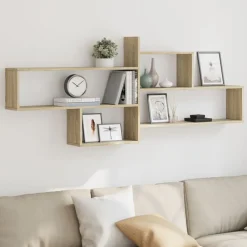 vidaXL Estanterías-Estantería pared madera ingeniería 167,5x18x68 cm