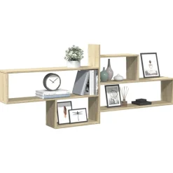 vidaXL Estanterías-Estantería pared madera ingeniería 167,5x18x68 cm