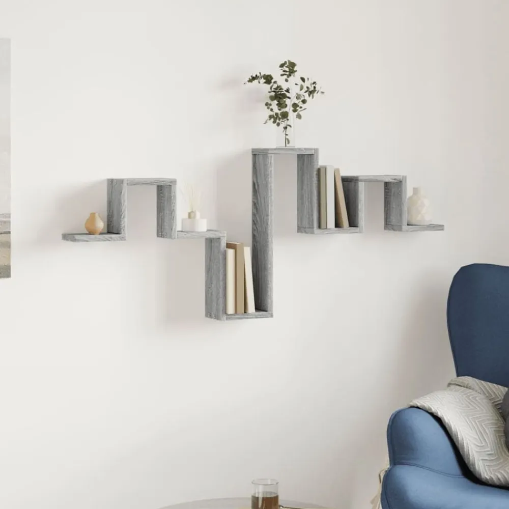 vidaXL Estanterías-Estantería pared madera ingeniería 104,5x10x43 cm