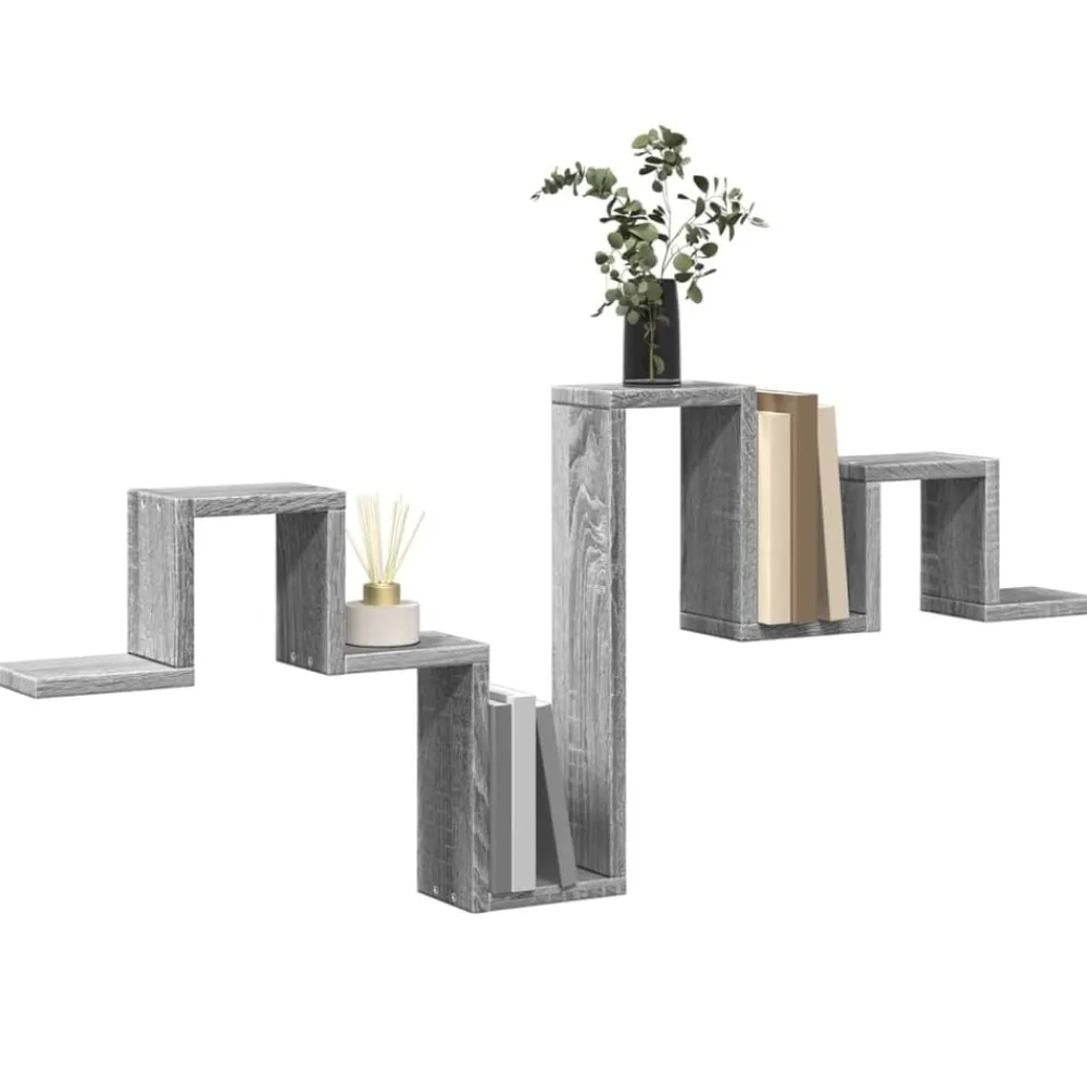 vidaXL Estanterías-Estantería pared madera ingeniería 104,5x10x43 cm