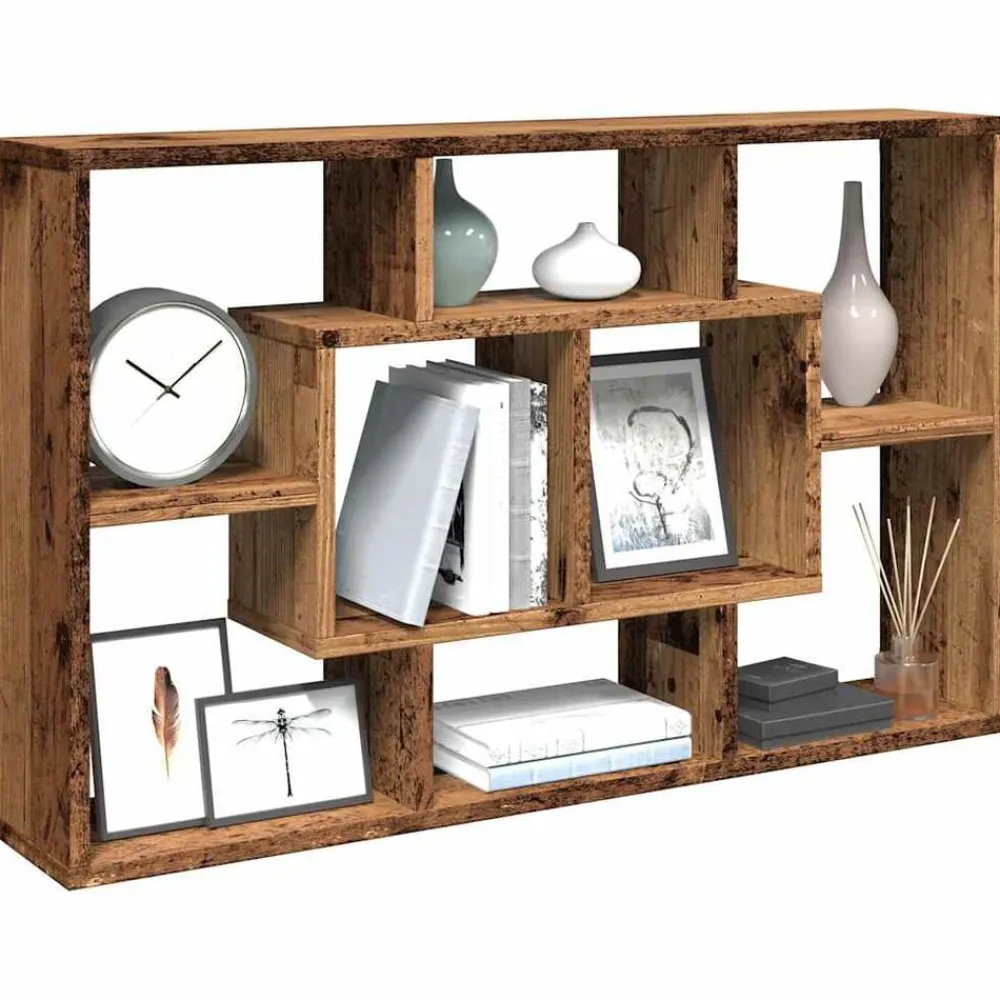 vidaXL Armarios Y Almacenamiento-Estantería pared madera contrachapada madera vieja 85x16x52,5cm
