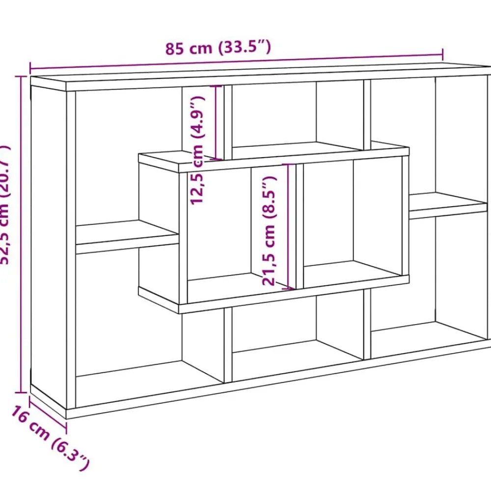 vidaXL Armarios Y Almacenamiento-Estantería pared madera contrachapada madera vieja 85x16x52,5cm