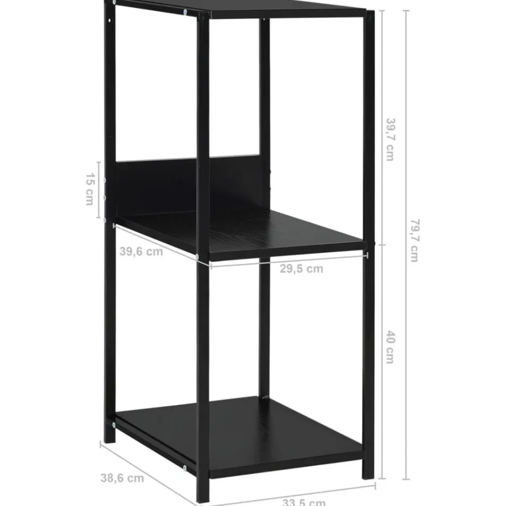 vidaXL Estantería pequeña madera de ingeniería 33,5x39,6x79,7 cm Negro Hot