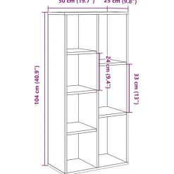 vidaXL Estantería 50x25x104 cm Roble artisan Outlet