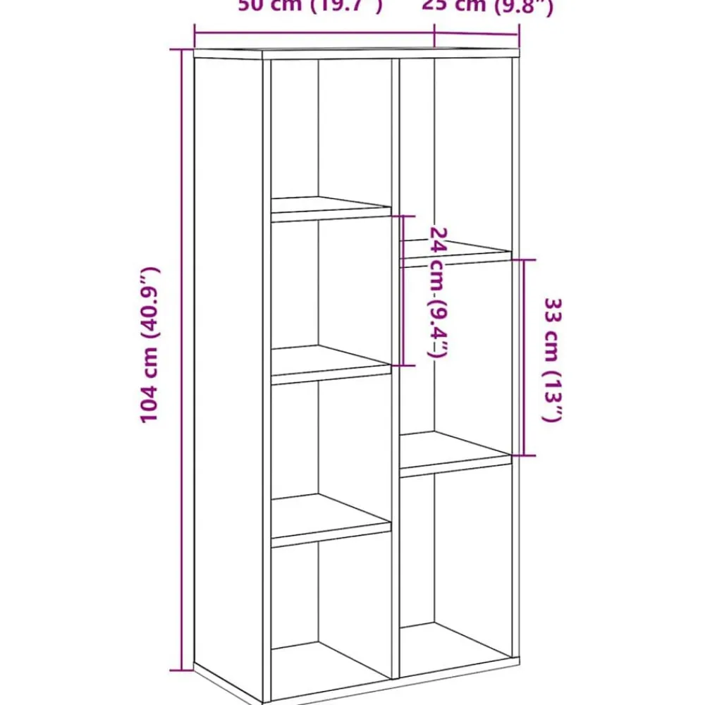 vidaXL Estantería 50x25x104 cm Roble artisan Outlet