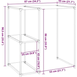 vidaXL Estantería sobre lavadora hierro 87x55x90,5 cm Negro Best