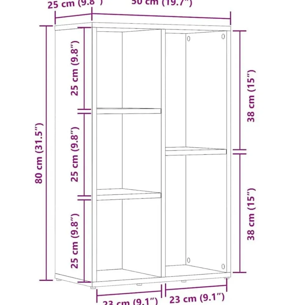 vidaXL Estanterías-Estantería/Aparador madera contrachapada gris 50x25x80 cm